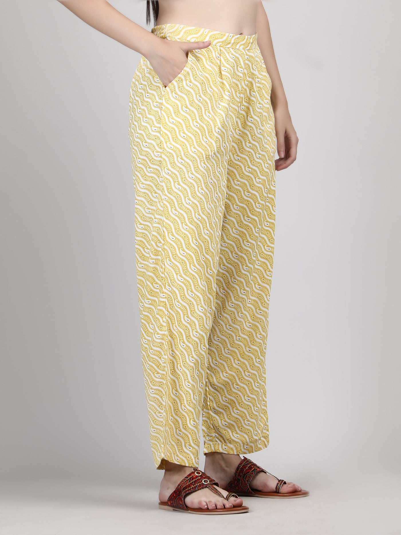 Yellow Alia Cut Embroidered A-Line Kurta Pant and Dupatta with Fancy Potli Set